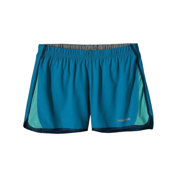 Patagonia Strider Shorts Women's Size Medium Blue Mint Running Lined  Mesh 3.25" - Picture 1 of 9